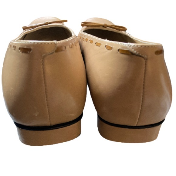 Coach Women Vtg tan smooth leather square toe dress shoes with bow size 8.5 - Picture 3 of 11